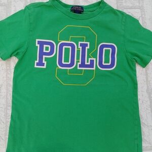 Polo by Ralph Lauren Kids' Tee in Green with Blue and Yellow Accents